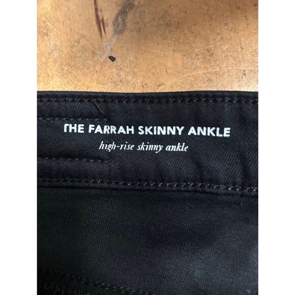 AG Adriano Goldschmied Black The Farrah Skinny Ankle High Rise Jeans Size 25R (8 - Picture 7 of 8